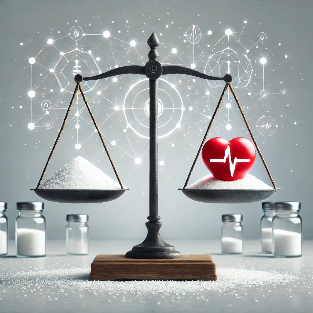 塩分摂取と健康のバランスを象徴的に表現