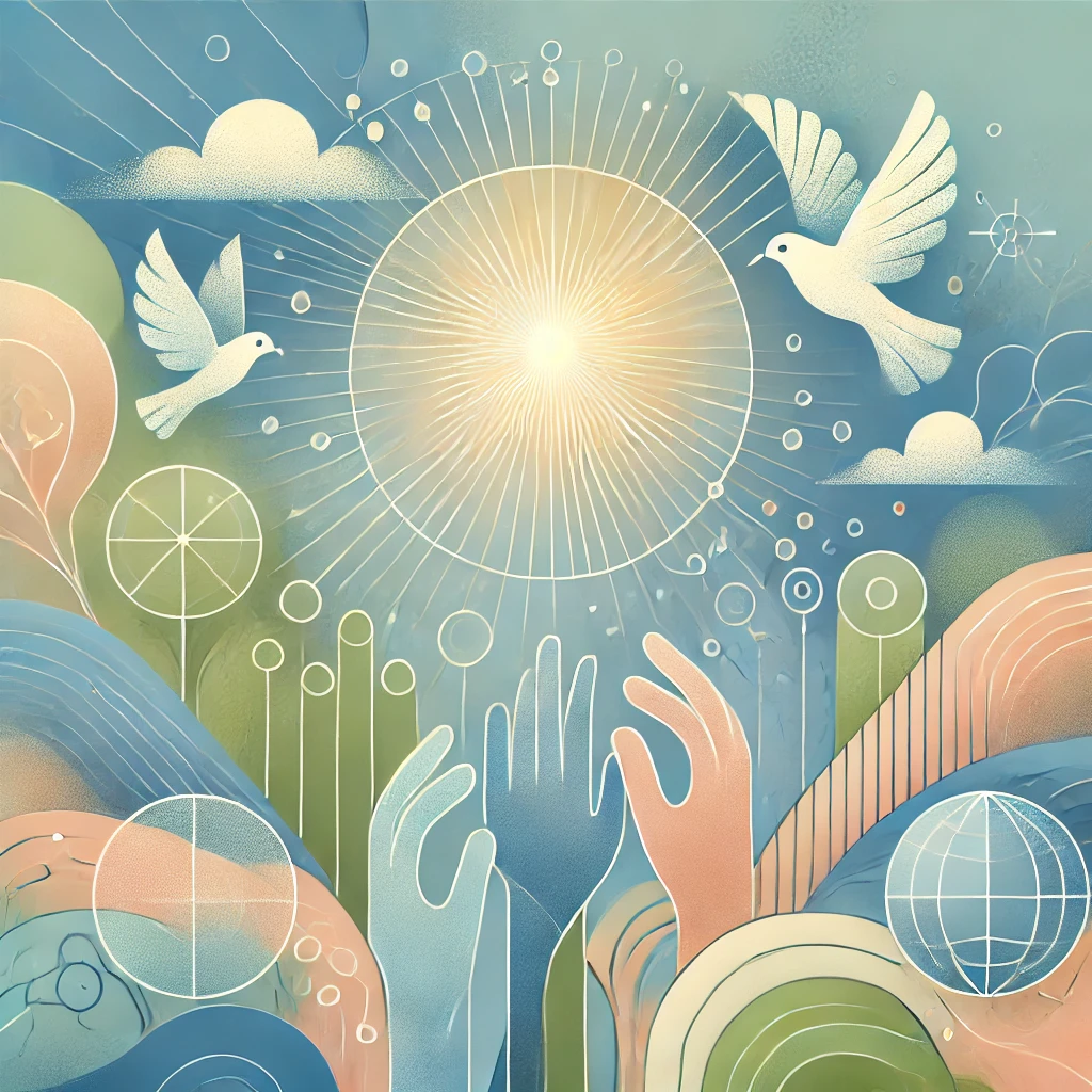 平和な社会を象徴的かつ抽象的に表現したイメージ