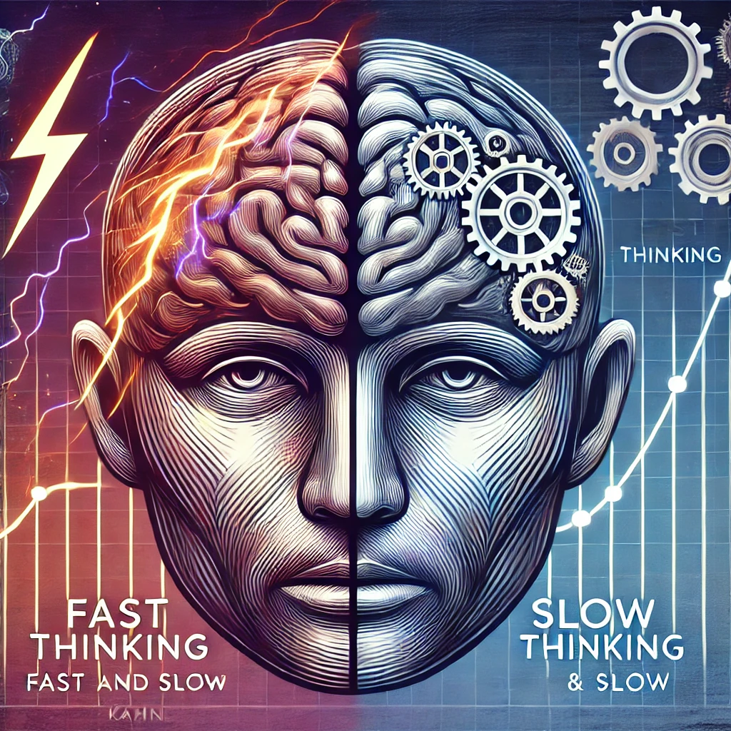 「速い思考 vs. 遅い思考」を表現したコンセプトイラスト