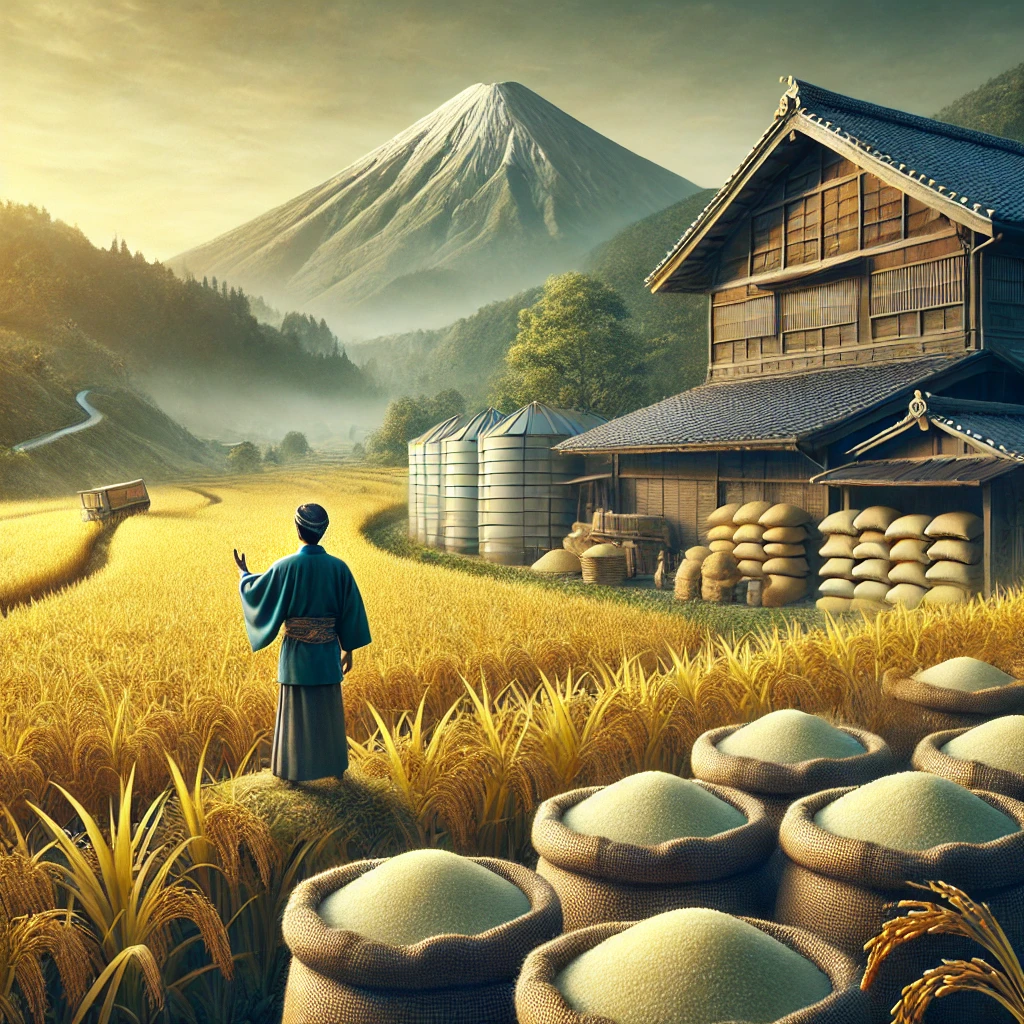 収穫前の黄金色の稲が広がる日本の田園風景