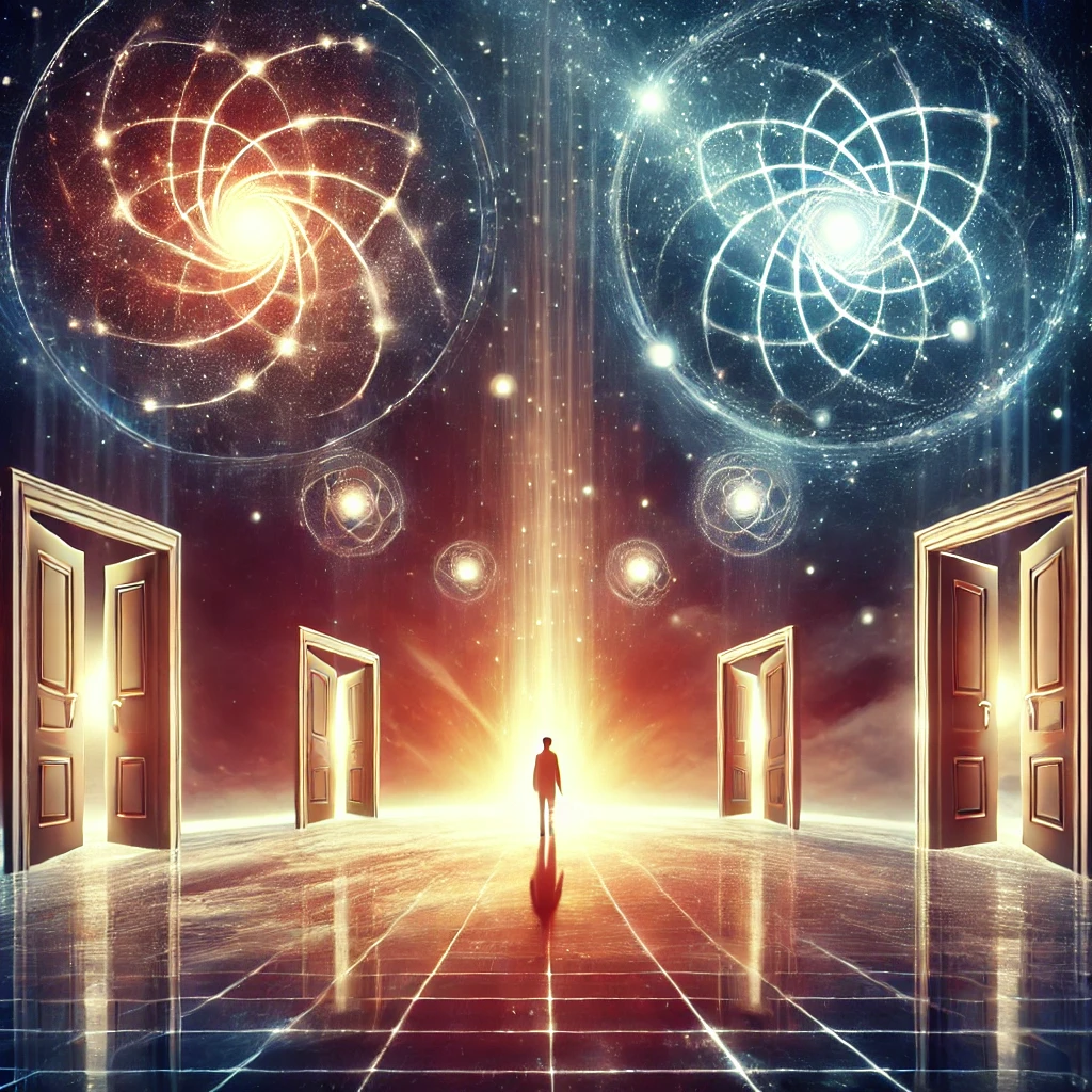 量子物理学と現実創造の概念を表現