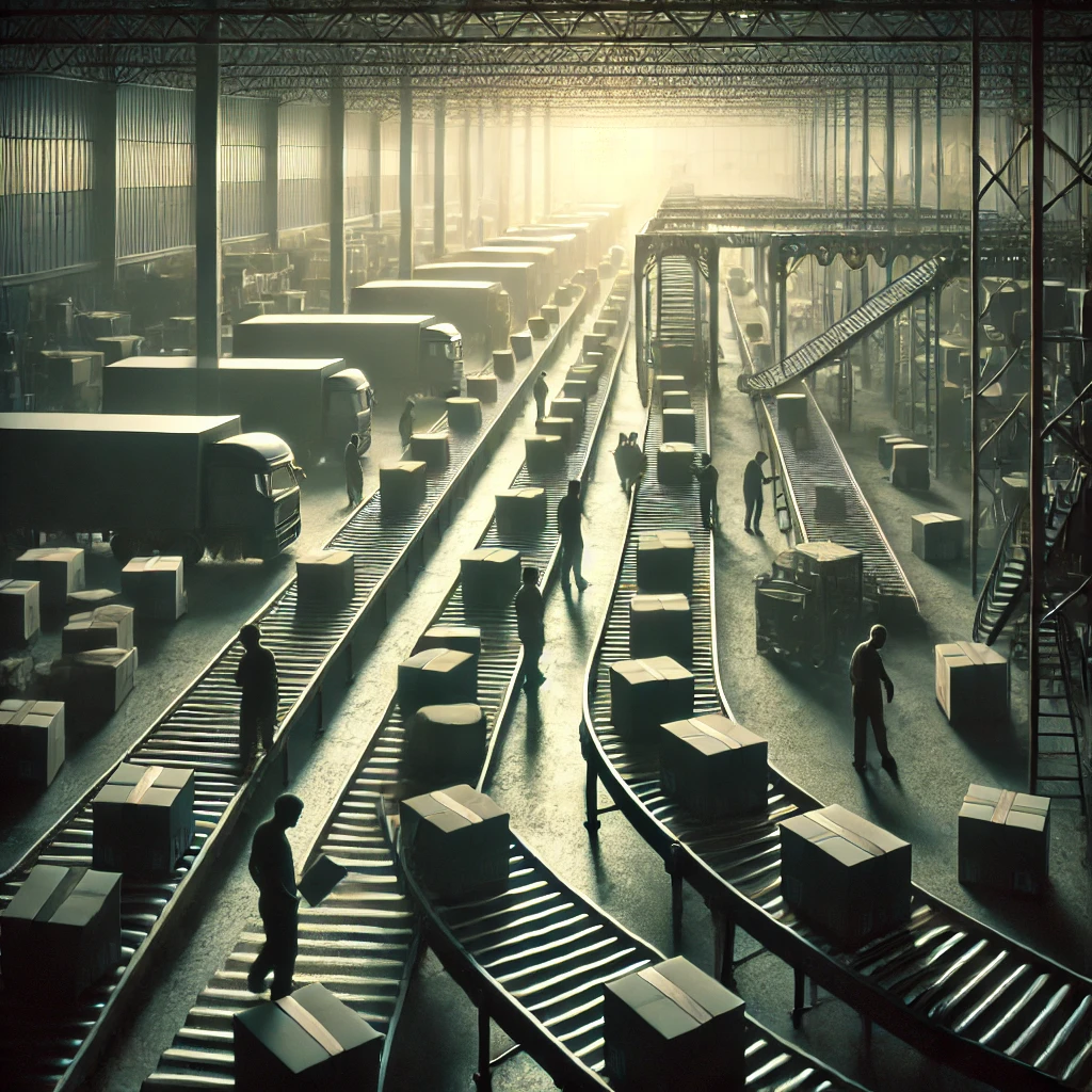 物流の流れが滞っている様子