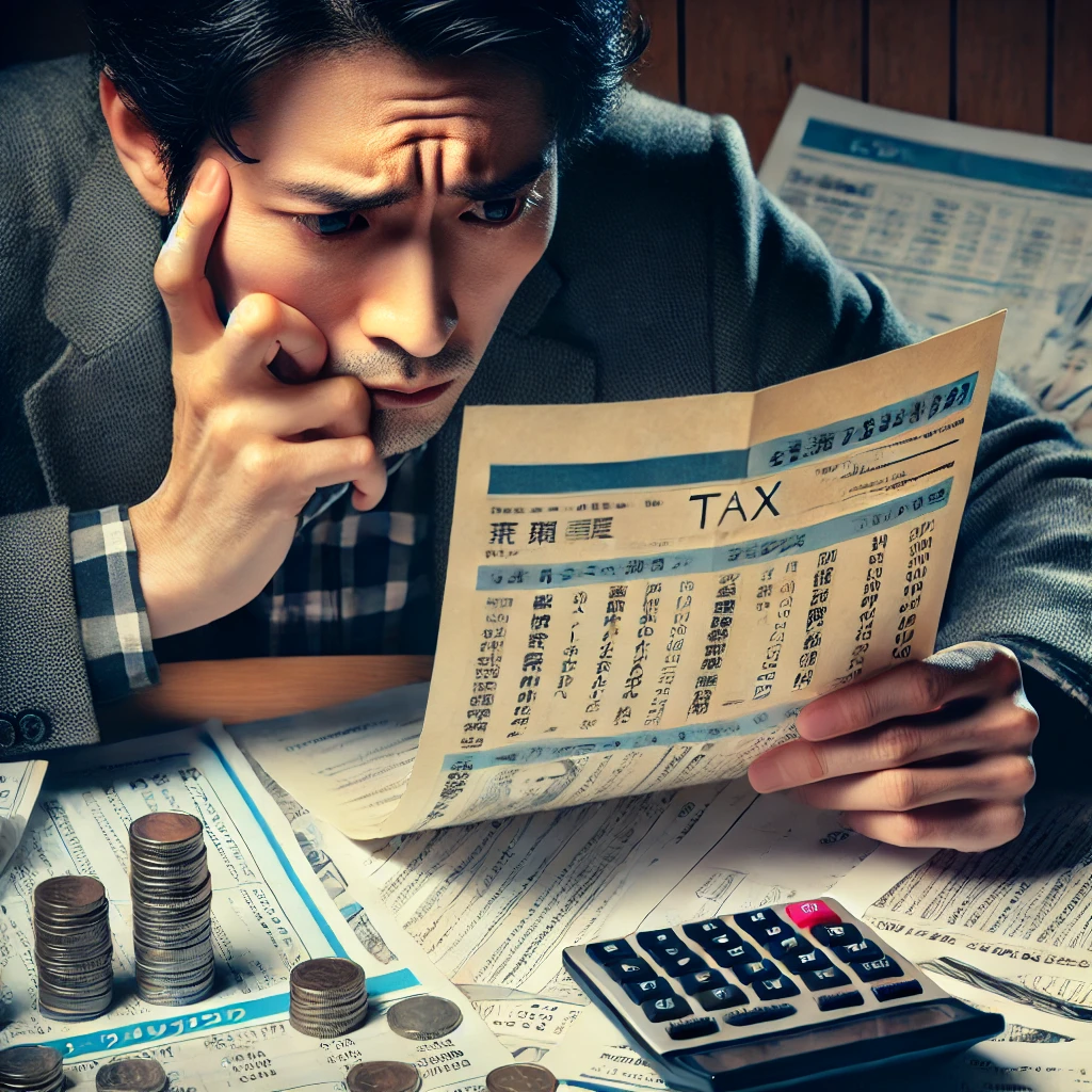 税負担に不満を抱える日本国民の様子