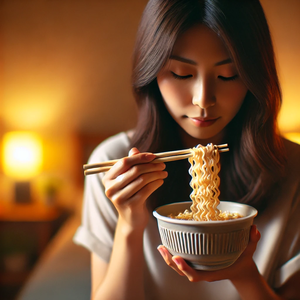 CMの雰囲気に近い、リラックスした日常の食事シーンを表現