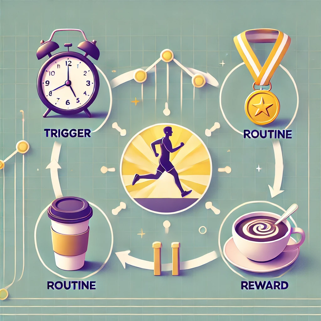 習慣形成の概念的なイラスト」