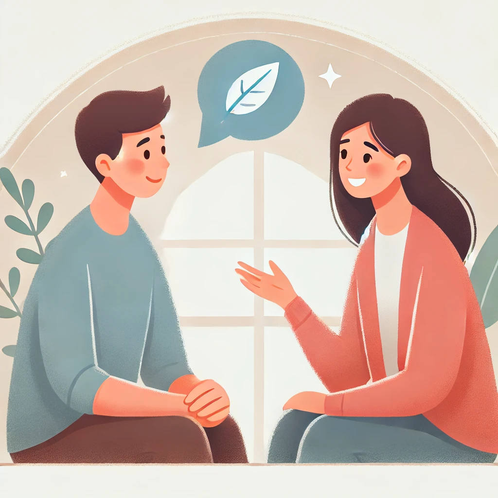 共感と信頼を築くシーンのイラスト