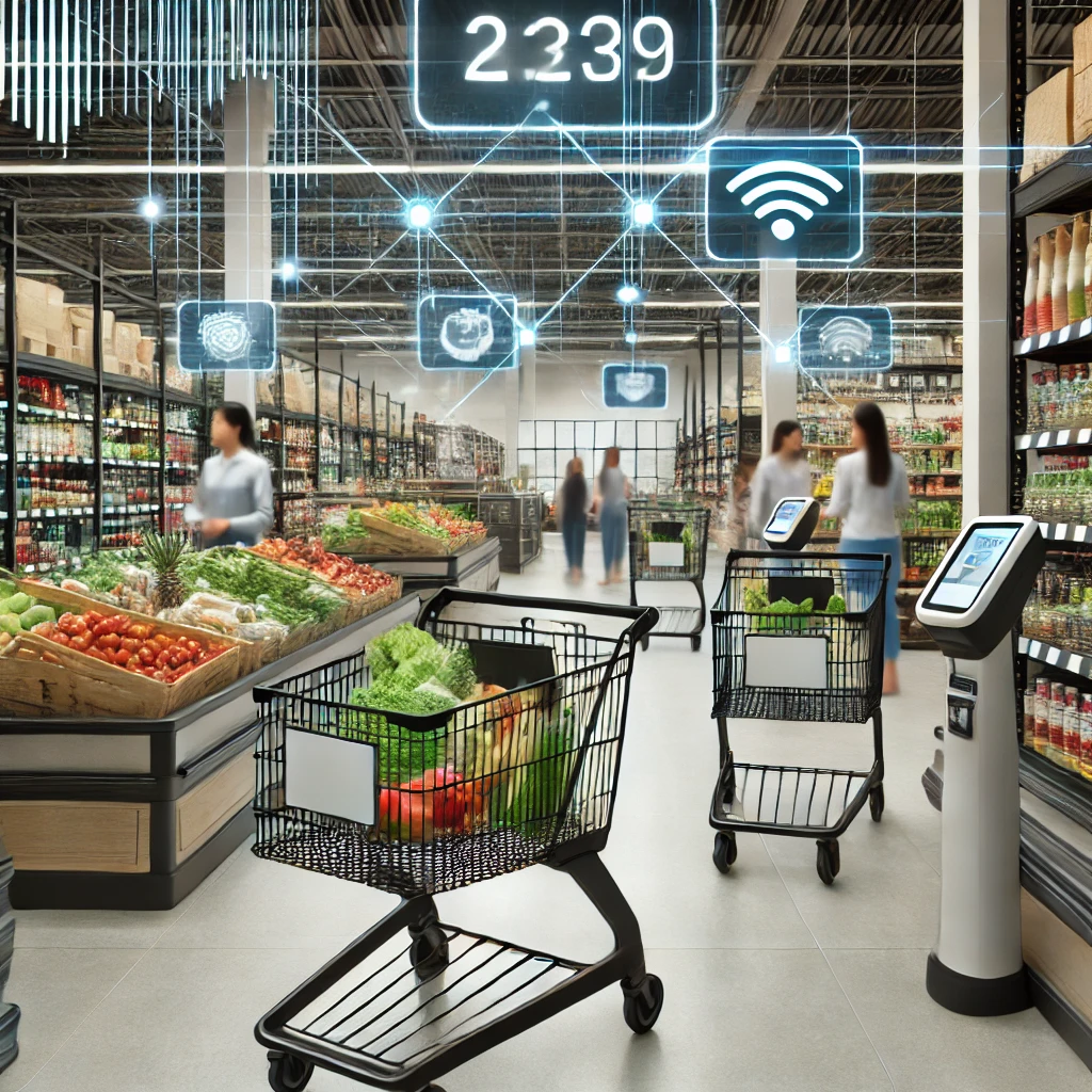 近未来的なスーパーの様子