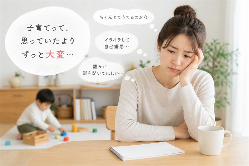 子育てに悩む母親